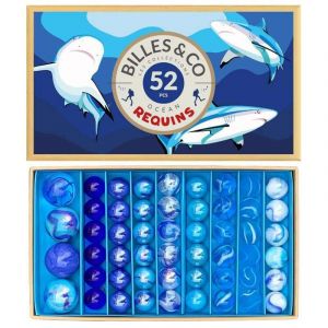 Coffret de 52 billes Requins Billes & Co