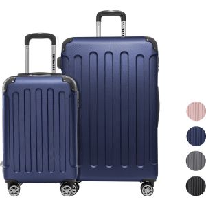 TRVLMORE Set de valises - 2 pièces - 38L (bagage à main) + 110L - Bleu foncé