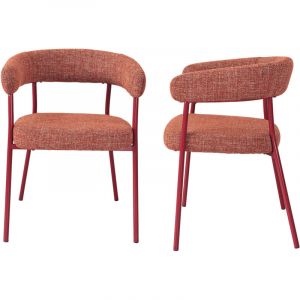 Lot de 2 chaises de salle &agrave; manger Huk 78 x 57 x 56 cm rouge [en.casa]