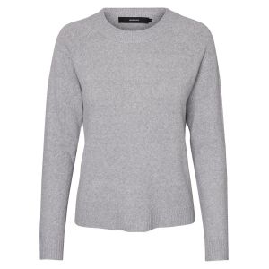 Image de Vero Moda NOS Vmdoffy Ls O-Neck Blouse Noos Pull, Gris Light Grey Mélange, 38 (Taille Fabricant: Small) Femme