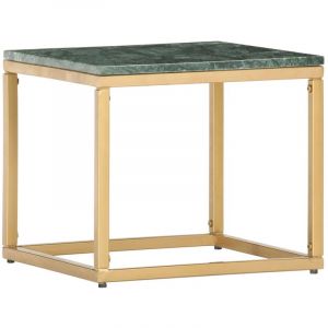 VidaXL Table basse Vert 40x40x35 cm Pierre véritable et texture marbre
