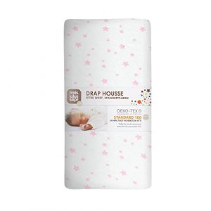 Trois Kilos Sept Drap housse bébé 70 x 140 cm Rose Coton