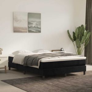 VidaXL Matelas de lit &agrave; ressorts ensach&eacute;s noir 140x210x20 cm velours, matelas, matelas de lit, matelas &agrave; sommier tapissier