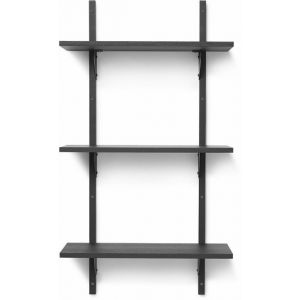 Ferm Living Étagère Sector - frêne noir - laiton noir - 3 rayons - étroit