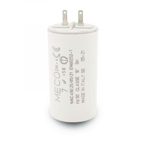 Condensateur 7 uF à cosses - Meco - Pour volet roulant électrique