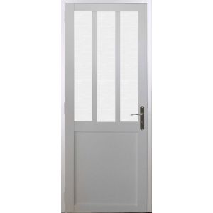 Bloc Porte Atelier Blanc Vitre Depoli H204 X L83 Poussant Gauche Cotes Tableau Gd Menuiseries