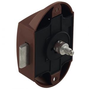 Cyclingcolors Serrure espagnolette à poussoir grand modèle axe 25mm en plastique idéal bateaux caravanes vans Verrou Fermeture Sécurité Bouton Push-lock, marron foncé
