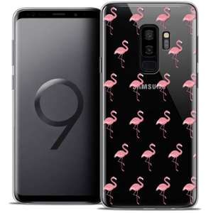 Image de CaseInk Coque Crystal Gel Samsung Galaxy S9+ (6.2 ) Extra Fine Pattern - Les flamants Roses