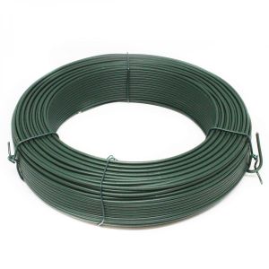 Linxor France Fil de tension en acier galvanisé plastifié pour grillage ou autre - 100 m x 2.7mm Ø - Vert