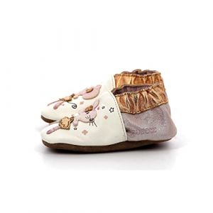 Robeez Gar&ccedil;on Fille Dancing Mouse Chausson, Blanc Rose Glitter, 25 EU