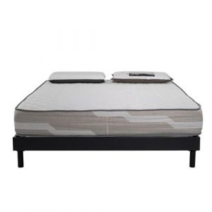 Matelas Select | 200x200cm avec 2 Oreillers au Carbone 70x40cm | Ressorts et mémoire | 26 cm