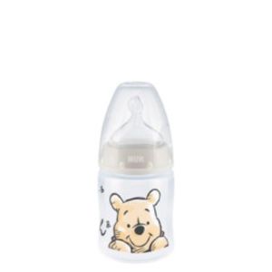 Nuk First Choice+ Biberon| 0-6 mois | Tétine en silicone | Valve anti-coliques | Sans BPA | 150 ml | Disney Winnie l'ourson