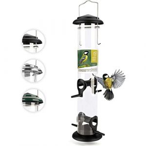 Image de Mangeoire Oiseaux Exterieur 39cm - Distributeur Graines Oiseaux, Mangeoire &agrave; Oiseaux Distributeur Suspendu Imperm&eacute;able d&rsquo;Ext&eacute;rieur M