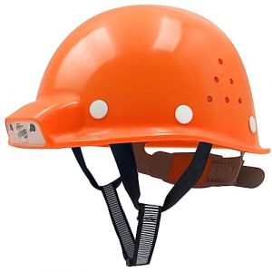Mustbau Casque de Chantier EN397 - &Eacute;clairage LED - USB Rechargeable - 2 Modes D&rsquo; &Eacute;clairage - Orange