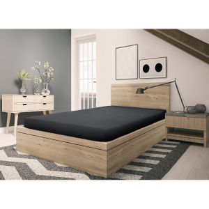 Setex Spannbettlaken, Coton, Anthracite, 200 x 200 x 25
