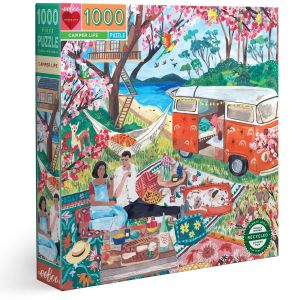 Eeboo Piece and Love Camper Life Puzzle carré pour adulte 1000 pièces Multicolore