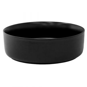 ML-Design Lavabo en Céramique Noir Mat Ø 360x120 mm, Design Ronde, Vasque à Poser Moderne,