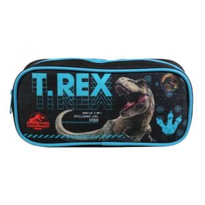 BAGTROTTER Trousse scolaire rectangulaire Jurassic World Noir T-Rex