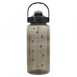 Cook Concept KA0660 Bouteille de Motivation 2L - Design Moderne avec Repères d'Hydratation - pour Sport et Bureau - Facile à Nettoyer - Noir Transparent