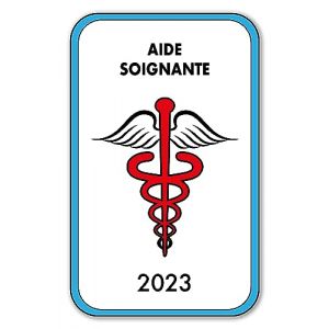 Image de Autocollant Sticker - Vignette Caducée 2023 pour Pare Brise en Vitrophanie - V4 Aide Soignante