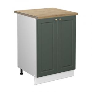 Vicco - Meuble bas de cuisine Fame-Line, Vert Or Campagne, 60 cm, pt Chêne