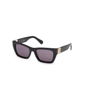 MAX&Co Femme MO0124 01A Lunettes de soleil Ac&eacute;tate Noir Fum&eacute;e Cat Eye Normale