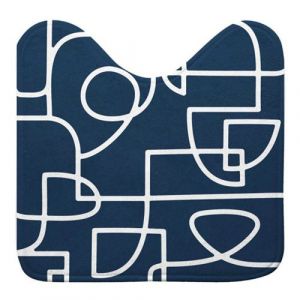 Douceur d'int&eacute;rieur, Tapis Contour WC (45 x 45 cm) Labyrinthe, Microfibre Imprim&eacute;e