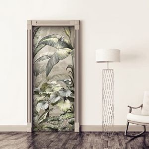 Crearreda Adhésifs pour portes en PVC Premium, Door Cover, Sogno Tropicale, Application facile et sans bulles, Habillements pour portes intérieures 83 x 210 Refilables