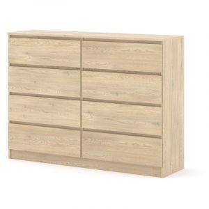 Commode MAJA S8 140 cm chêne Cremona avec 8 tiroirs