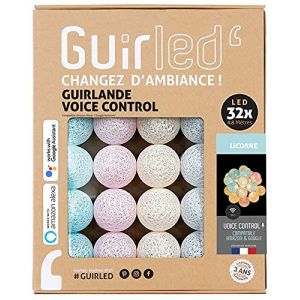 Licorne Commande Vocale Guirlande lumineuse boules coton Google & Alexa 32 boules - 32 boules