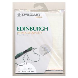 Toile à broder Edinburgh 14 fils/cm 35 ct 48 x68 cm Blanc