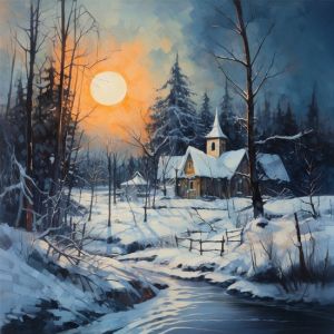 Rubye Peinture au diamant - Peinture au diamant adultes - Peinture au diamant enfants - Package peinture au diamant complet - Maison d'hiver -30x30cm