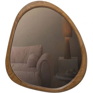 M&S Miroir rond 44x48 cm en bois brun