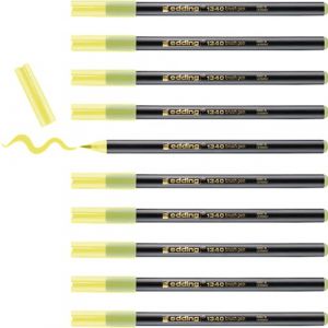 Edding 1340 feutre pointe pinceau - melon jaune - 10 stylos - pointe de pinceau flexible - feutre pour la peinture, l'&eacute;criture et le dessin - carnets, mandalas, calligraphie