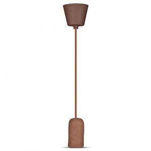 V-TAC Lustre led cylindrique en b&eacute;ton avec douille E27 (max 60W) couleur marron