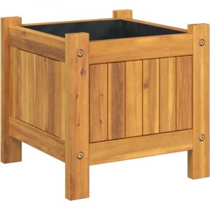 VidaXL Jardinière avec doublure 31x31x30 cm bois massif d acacia