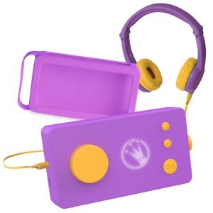Lunii Ma fabrique à histoires violette avec son casque assorti violet et sa