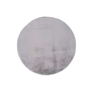 Tapis lavable extra doux en gris argenté, 120Ø cm