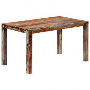 Image de VidaXL Table de salle à manger Gris 140x70x76 cm Bois de Sesham solide