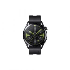 Huawei Watch GT 3 Smartwatch, noir, 46 mm ; brassard noir, élastomère fluorescent