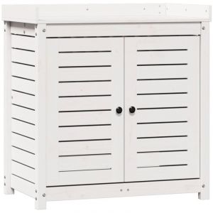 VidaXL Table de rempotage avec étagères blanc bois massif de pin