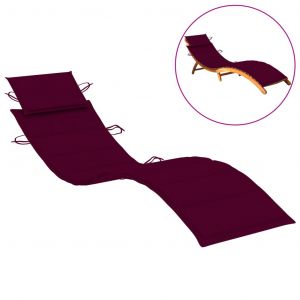 VidaXL Coussin de chaise longue Rouge bordeaux 186x58x4 cm