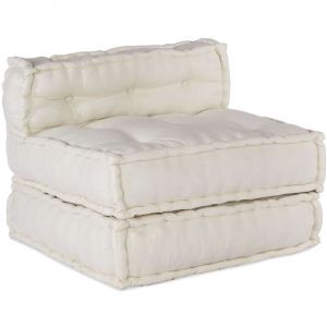 VidaXL Pouf modulaire crème 70x70x54 tissu