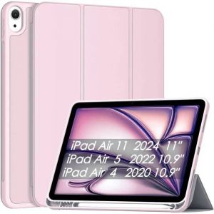 Sonlaryin &Eacute;tui Ipad Air 11 2024 Rose Avec Support Pour Apple Pencil R&eacute;veil/Veille Automatique