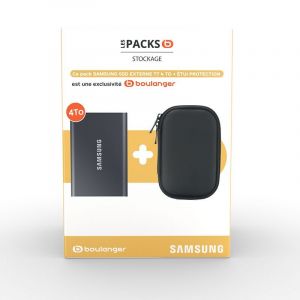 Image de Samsung Disque dur SSD externe Pack T7 4To Gris + Etui