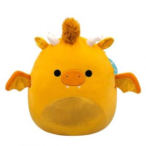 Squishmallows SQCR06637 Peluche Officielle de Kelly Toys Mister Le Dragon doré, 40 cm, Doudou Super Doux