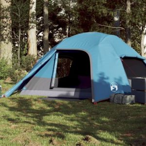 VidaXL Tente de camping à dôme 4 personnes bleu imperméable