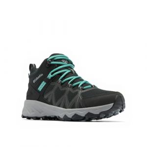 Columbia Women's Peakfreak 2 Mid Outdry, Waterproof Mid Rise Trekking and Hiking Boots, Black/Teal, 3.5