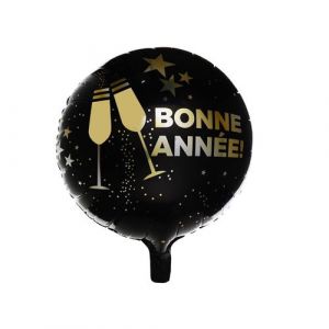 Ballon aluminium année champagne 45cm noir - générique 9068.11