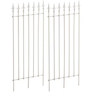Décoshop26 Lot de 2 treillis support pour plantes grimpantes décoration de jardin en métal blanc 100003833